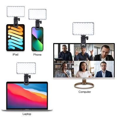 China HAFOKO W160 Rechargeable LED Fill Video Light with Clip Fitted 3 Clears for IPhone IPad Laptop Conference 3100mAh for sale