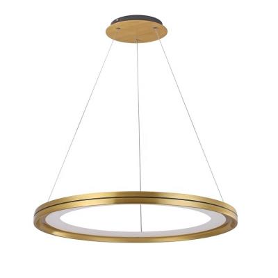 China Contemporary Modern Led Ring Pendant Light Gold Circular LED Chandelier Lighting for Kitchen Island Dining Room Foyer Corridor for sale