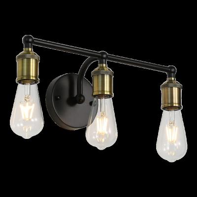 China Modern Classic Modern Glass Indoor Mirror Long Arm Sconce Multihead Round E27 Black Vintage Decorative Wall Lamp for sale