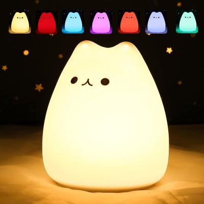 China Modern Cute Night Color Changing USB Rechargeable Portable Rabbit Silicone Animal Squishy Soft Table Lamps For Kids for sale