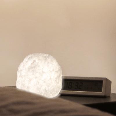 China Modern Nordic Luxury Round Shape Bedside Night Light Table Decoration Hand Carved Design Himalayan Salt Lamp for sale