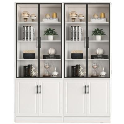 China Glass cabinet wood book shelves door large storage capacity book display cabinet modern simple book shelves cabinet for sale