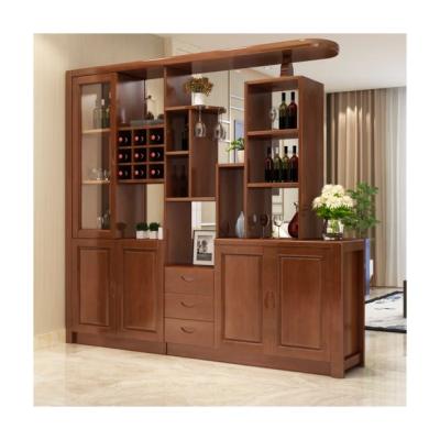 China Modern High Quality Solid Wood Modern Wine Cabinet Living Room Divider Cabinet Locker for sale