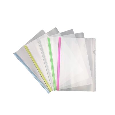 China Transparent Plastic Bearing Soft Cover PP Rack Slide Bar Folder for sale