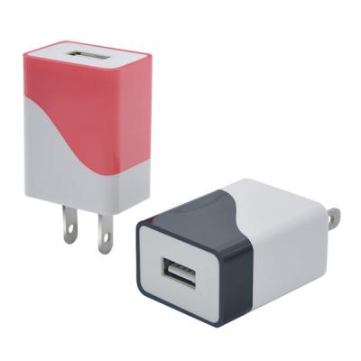 China UL Certified Single USB Wall Charger Dual Color US Plug 100-240V 50/60Hz Input for sale