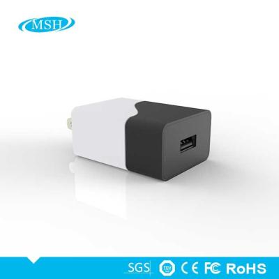 China Volt 1Amp da cor 5 do dobro do carregador da parede de USB do Smart Devices o único Output a tomada dos EUA à venda