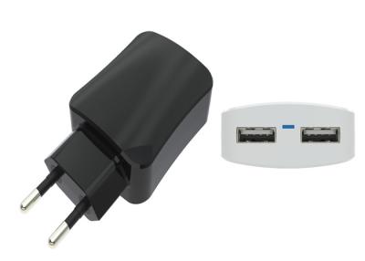 Cina caricatore nero/bianco di 5V doppio di USB della parete, caricatore di USB della parete della spina di UE in vendita