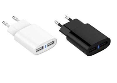 China Apple-/Android-Geräte ummauern Ladegerät EU-Stecker, der Doppelusb-port auflädt zu verkaufen