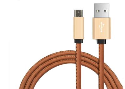 China PU Leather Knitted Micro USB Data Cable Charging Syncing Micro USB Connector for sale