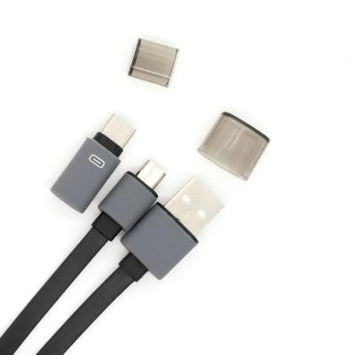 China Micro Flat USB Type C Data Cable , Type-C Connector 2 In 1 USB C To USB Cable for sale