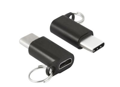 China Aluminum USB Type C Micro USB Adapter With Keychain RoHS CE Certification for sale