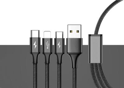 China Multiple USB Charger Cable / Charging Cord with 8Pin Lightning / Micro USB Connectors for sale