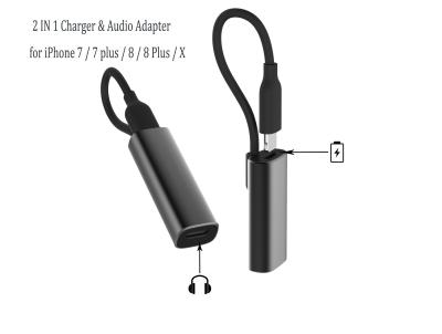 중국 Utral 더하기 더하기/X 아이폰 7/7/8/8을 위한 호리호리한 이중 번개 헤드폰 접합기 판매용