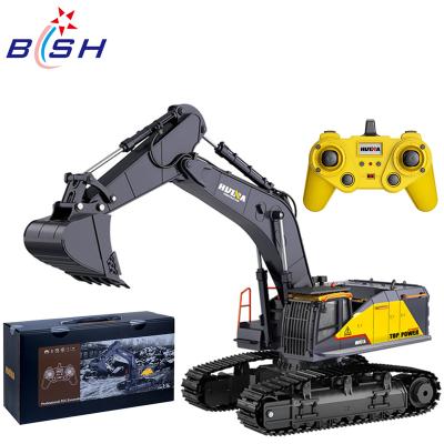 China 2020 HUINA 1550 UPGRADED 1:14 22 CH RC EXCAVATOR TOYS 1592 RC Model NEW for sale