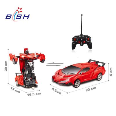 China Eco-friendly Material 1:18 Scale RC Car Toys Button Deformation Car For Kids Toys for sale