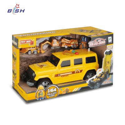 China Diecast Toy 1:64 Building Storage Alloy Car Toy Mini Diecast Model Car With Light And Music for sale