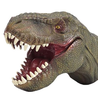 China PVC Dinosaur Soft Hand Puppet Kids Interative Animal Finger Pretend Toys For Children for sale