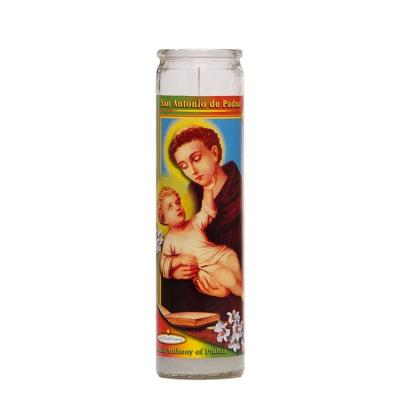 China Birthdays Customized Label Design 7 Daytime Shrine Light Church Glass Candles for sale