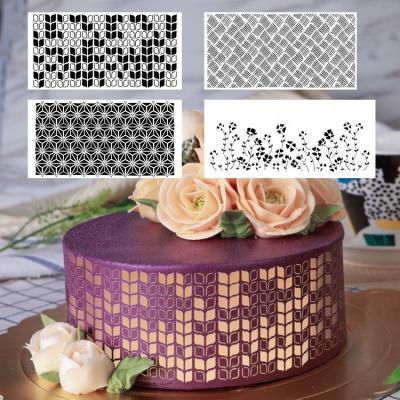 China Wall Painting Tools Sugar Sieve Template Flower Mold Mesh Baking Cake Stencils For Cake Decorating for sale