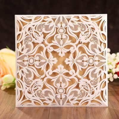 China Custom High Quality Europe Business Wedding Invitation Gold Invitation Paper Card For Birthday Cards for sale