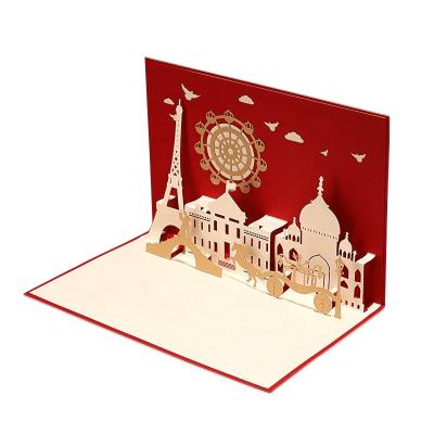 China China High Quality 250g Paper Greeting Card Printing Laser Cutting Automatic 3d Card for sale