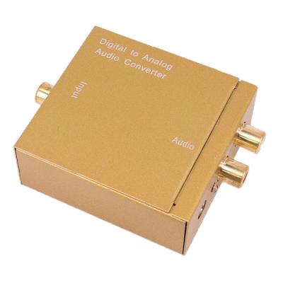 China Factory Direct Sales Audio Converter 3.5mm Digital Optical Fiber Coaxial Signal To R/L Analog Audio Converter 3.5 Iron Shell Gold for sale