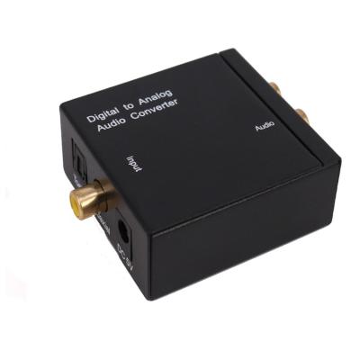 China High Quality Digital-to-Analog 3.5mm Audio Converter Optical Fiber Coaxial Signal To 3.5 Adapter Iron Shell Analog Stereo Audio Black for sale