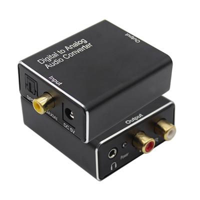 China Digital Coaxial Audio Signals To Analog L/r Audio Converters Digital To Analog Audio Converter For TV Aluminum Shell Black 3.5 for sale