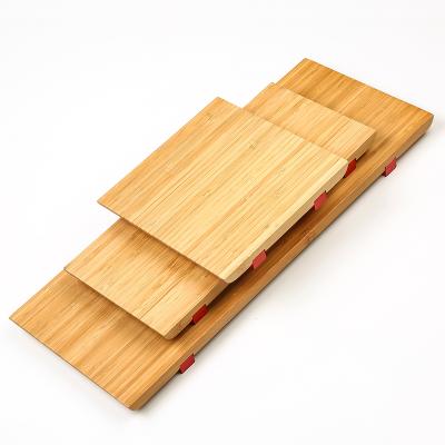 China Viable Rectangle Bamboo Sushi Serving Tray Geta Plate Cutting Boards Display Tray Sashimi Platter Japanese Style Set of 3 for sale