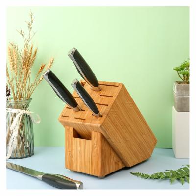 China Bamboo 11 Slot Saver Knife Block Storage Eco-Friendly Sustainable Space Without Knives for sale