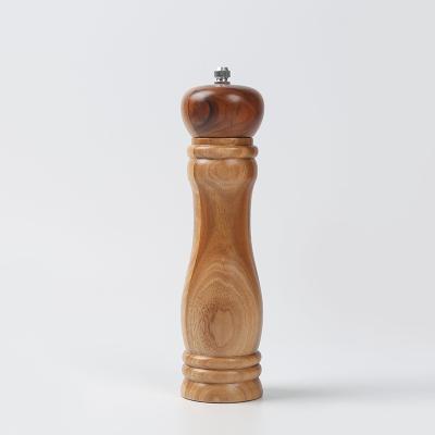 China Viable Classic Style Acacia Wooden Salt and Pepper Grinder Manual Salt Grinder Pepper Mill with Ceramic Core Suitable for BBQ for sale