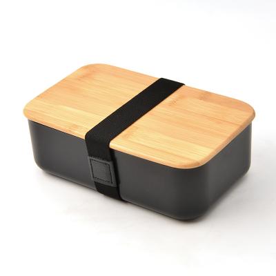 China CLASSIC Japanese Style Leakproof Bento Lunch Box Food Storage Container Safe Dishwashing with Bamboo Cutlery and Lid PP Bamboo Body Divider for sale