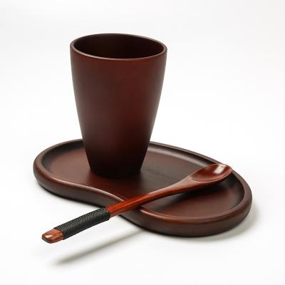 China Sustainable Simple Lifestyle Food Grade Matte Cup Reusable With Coffee Wooden Water Tea Zizyphus Jujube Japanese Style Drinks Cup for sale