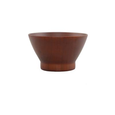 China Low MOQ 2021 Viable New DBR Natural Color Jujube Wooden Salad Serving Bowls Trumpet Form Wooden Salad Bowl With Custom Logo for sale