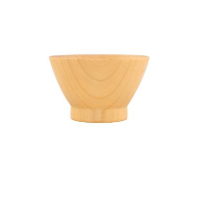 China Viable popular design natural and RED color jujube wood salad serving bowls trumpet shape wooden salad bowl with custom logo for sale