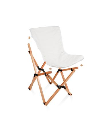 China White Beech Modern Chair Butterfly Chair Fabric Outdoor Wooden Folding Breathable Beach Chair for sale