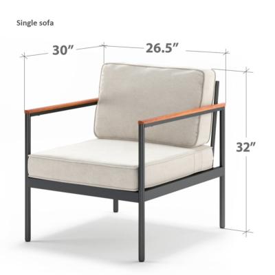 China Sofa Garden Single Sofa Leisure Chair Modern Aluminum Indoor and Outdoor Simple Modern Outdoor Sofa for sale