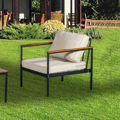 China Modern Modern Style Sofa Aluminum Frame Garden Leisure Simple Outdoor One Seat Sofa Chair for sale