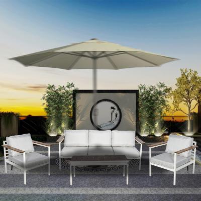 China Outdoor Furniture Modern Style Sofa Set Aluminum Frame Garden Leisure Sofa Chair And Table for sale