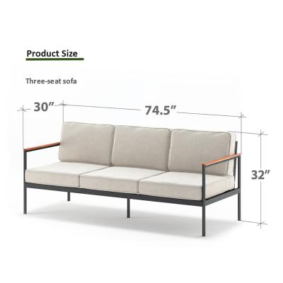 China Wholesale Nordic Minimalist Outdoor Garden Sofa Furniture Acacia Wood Lightweight Sofa Chair Outdoor Outdoor Seating Furniture Three Time for sale