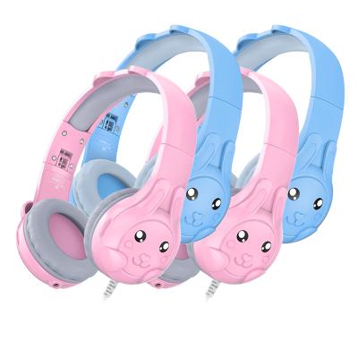 China Professional 85Db Limited Lightweight High Quality Kids Museeq Online Headphones Earphone Study 3.5mm Cute Pink Cable Headphones for sale