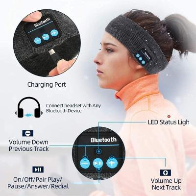 China Breathable Bluetooth Headband Earphone With Stereo Speaker Built-in Microphone Bluetooth Sports Sleep Headband for sale