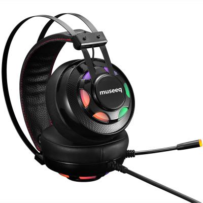 China Sound Museeq RGB 7.1 Perfect Edge - Sound Wired Headphones Wired Headset Stereo Gaming Headset USB Wired Gaming Earphone for sale