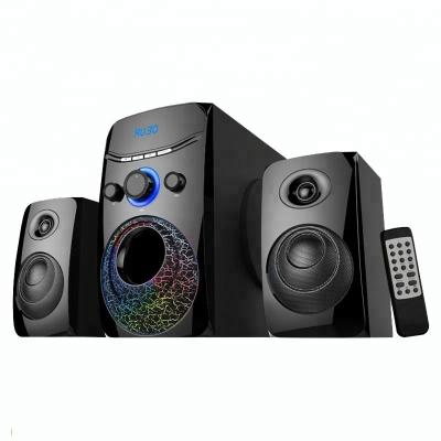 China No Bass Super Stereo Sound 2.1CH Blue High Tooth Multimedia Speaker System With AUX/BT/FM/SD/USB Input for sale