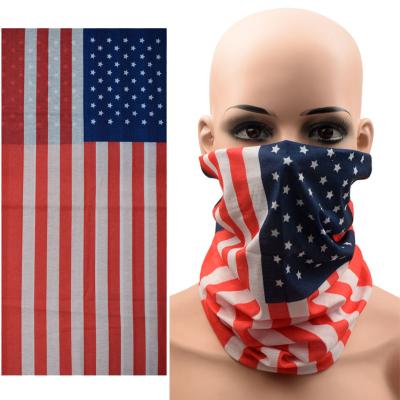 China Breathable Magic Spot Scarf Series American Flag Sunscreen Variety Sports Neck Cuff Headwear Headwear Face Mount Bandanas for sale