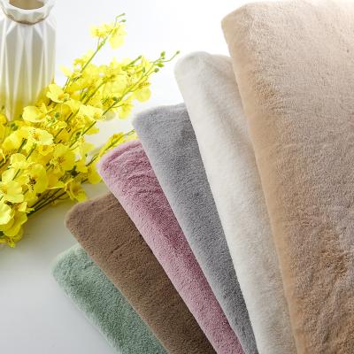 China Wholesale Dyed Short Faux Rabbit Fur Long Soft Touch Feeling Fur Pile Plush Fabric For Garment Toy Bag for sale