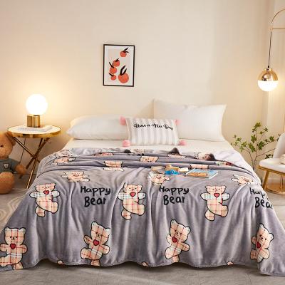 China Anti-Static 3D Printing Custom Solid 70*100Cm Throw Fleece Flannel Blanket 300 Gsm Flannel Fleece Blanket for sale