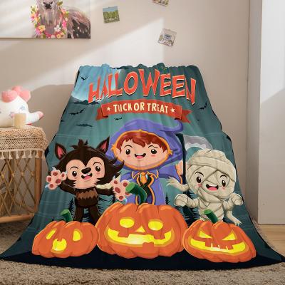 China Anti-Static Halloween Fleece Blanket Digital Printing Baby Throw Blankets Flannel Sherpa Fleece Blanket for sale