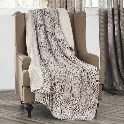 China Anti Dust Mites Hot Sale Brushed PV Blanket Super Brush Printed Blanket Printed Faux PV Fur Throw Sherpa Blanket for sale