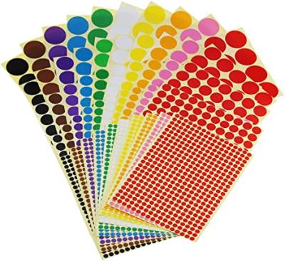 China Durable Cheap Price Colored Dot Label Sticker Circle Custom Round Sticker Sheets for sale